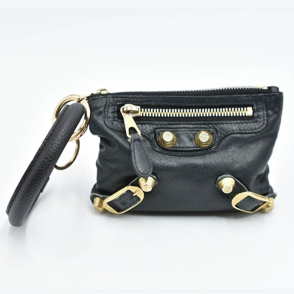 Balenciaga Handbags - Balenciaga City Wristlet in Navy & Gold-Tone